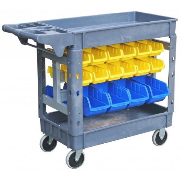 Mitaco MUD132 - 32 Part Bins 250 kg Capacity 2 Tier Trolley Cart Tool Trolleys Mitaco MUD132 - 32 Part Bins 250 kg Capacity 2 Tier Trolley Cart Tool Trolleys